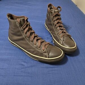 Converse All Star Shoes Mens Size 13 Brown Leather High Top Sneakers Comfort